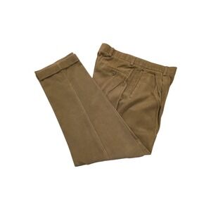 Dockers Recode Corduroy Pants Mens 32x32 Tan Pleated Cuffed Casual